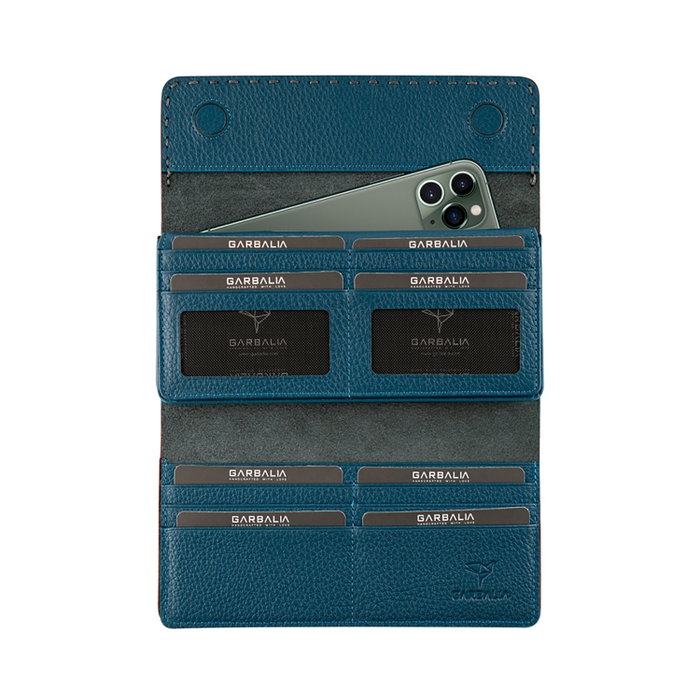 Zoozie Bags Paris - Petrol Blue Cartera de Mujer de Piel Auténtica en Azul Petróleo